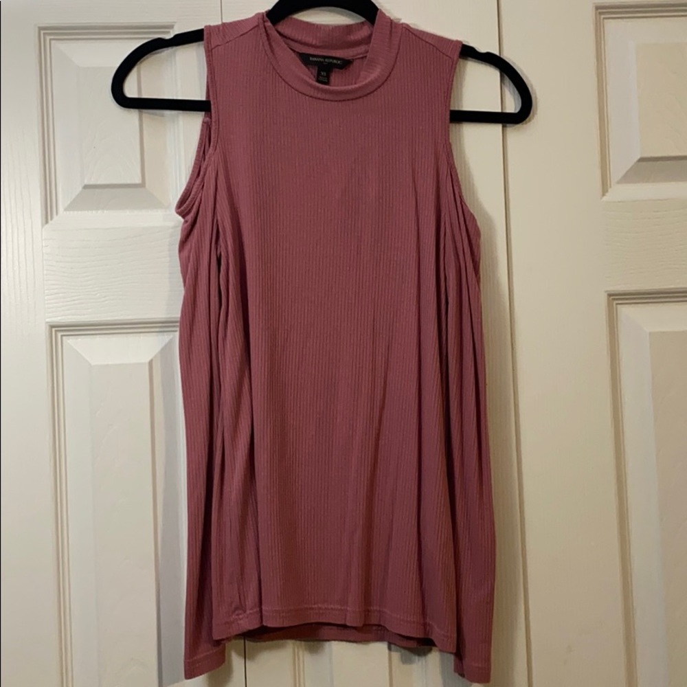 Pink Shoulder Cut Out Shirt
